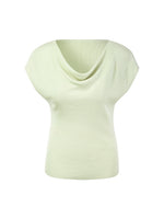 Tencel Mulberry Silk Cowl Neck Women Cap Sleeve Knit Top GOELIA