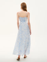 10MM Mulberry Silk Floral Print Women Strap Maxi Dress GOELIA