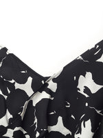 19 Momme Mulberry Silk Iris Printed Women Maxi Spaghetti Strap Dress With Scrunchie GOELIA