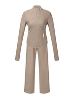 [Preview] Double-Brushed Stretch Zip Jacket And Pants Two-Piece Set GOELIA