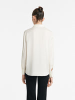 Mulberry Silk Embroidered Openwork Women Shirt GOELIA