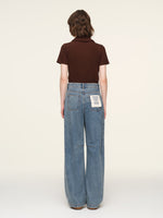 Cotton Denim Adjustable Waist Women Curved Jeans GOELIA
