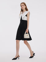 Color Block V-Neck Women Knit Mini Dress GOELIA