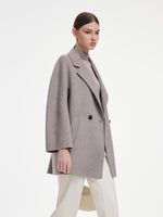 [Preview] Cashmere Wool Blend Double-Faced Women Mid-Length Coat GOELIA