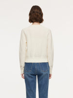 Tencel Wool Blend V-Neck Women Cardigan With Detachable Ribbon GOELIA