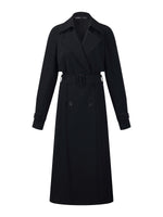 Triacetate Blend Women Wrap Trench Coat GOELIA