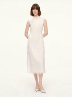 Lace Sequins Adjustable Drawstring Waist Women Qipao Midi Dress GOELIA