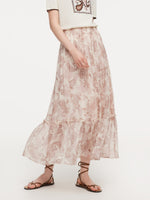 100% 10MM Mulberry Silk Paisley Print Women Skirt With Hairband GOELIA