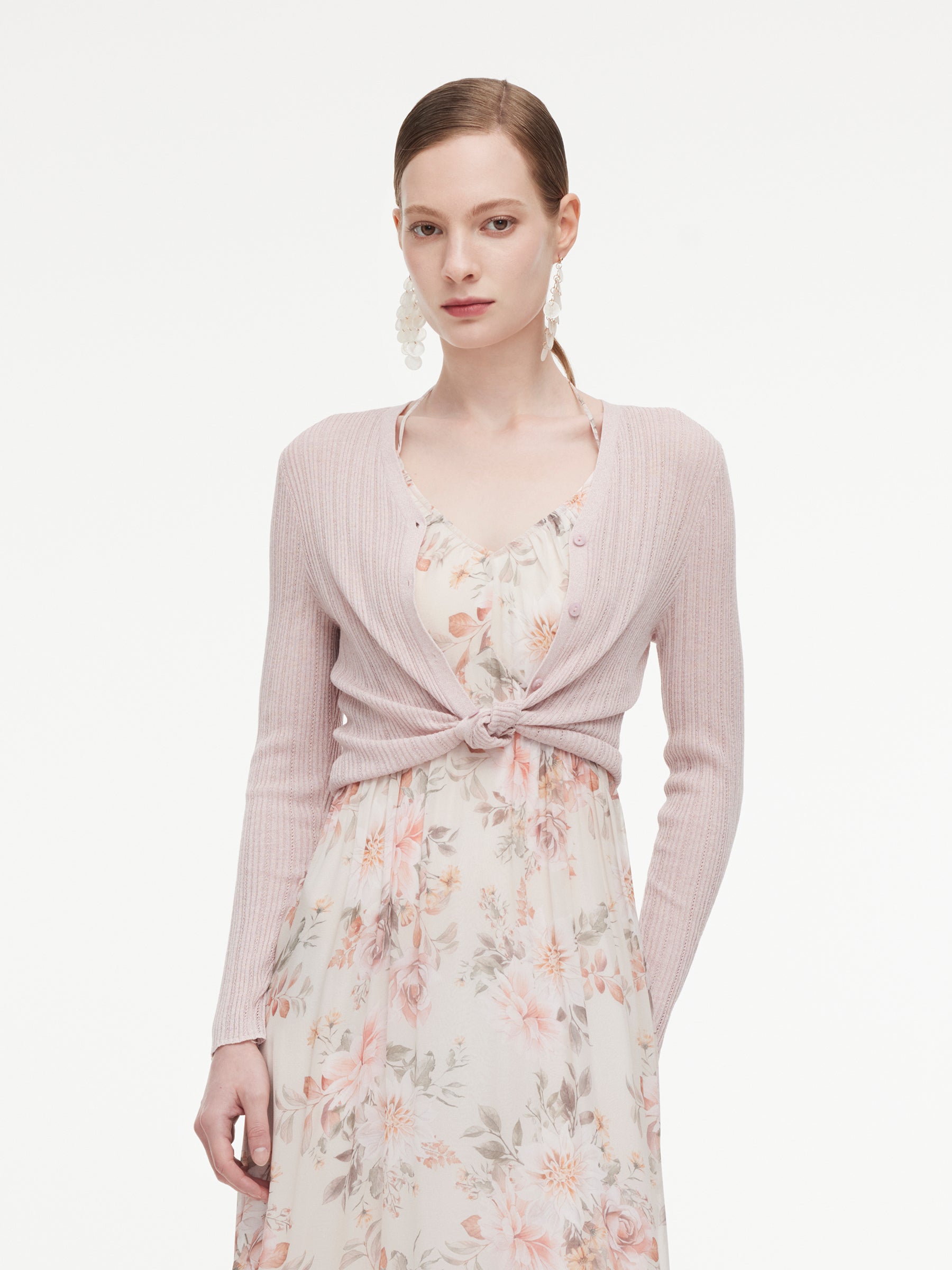 Tencel Wool Blend V-Neck Women Cardigan GOELIA