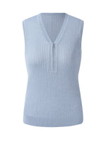 Tencel Blend Half-Zip Women V-Neck Knit Tank Top GOELIA