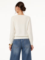 Lyocell Wool Blend Asymmetrical Neck Women Knit Top GOELIA
