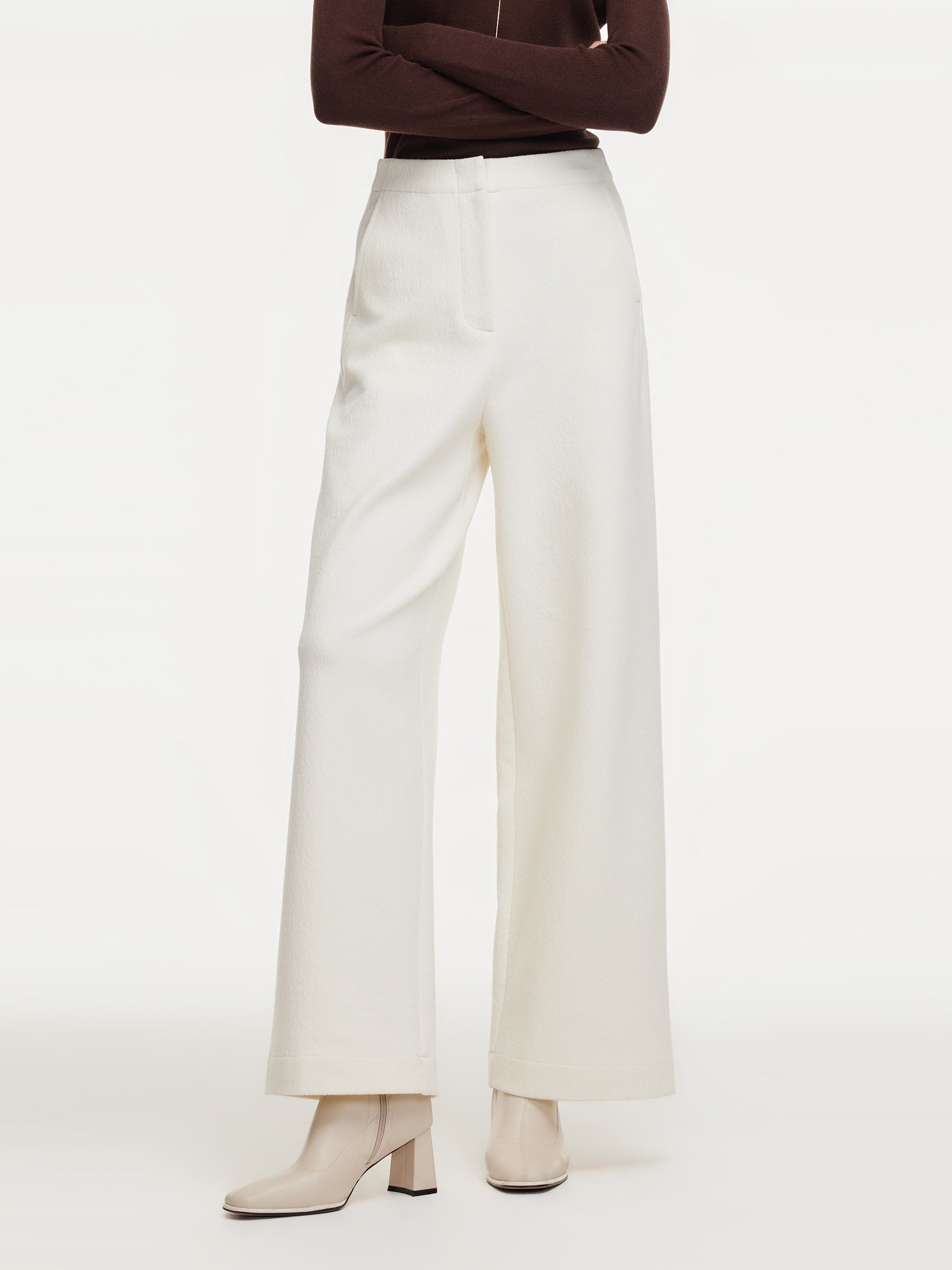 Adjustable Waist Straight Wide Leg Women Pants GOELIA