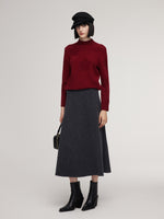 Wool Jacquard Mock Neck Women Sweater GOELIA