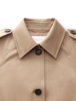 Cotton Self-Tie Belt Women Long Trench Coat GOELIA