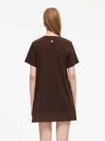 [Preview] Round Neck Women Long T-Shirt With Crossbody Bag GOELIA