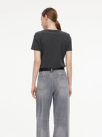 [Preview] Bowknot Print Gathered Waist Women T-Shirt GOELIA