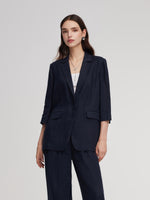 100% Linen 3/4 Sleeve Women Blazer GOELIA
