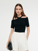 Off-shoulder Women Knit Top GOELIA