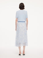 10MM Mulberry Silk Floral Print Women Skirt With Scrunchie GOELIA