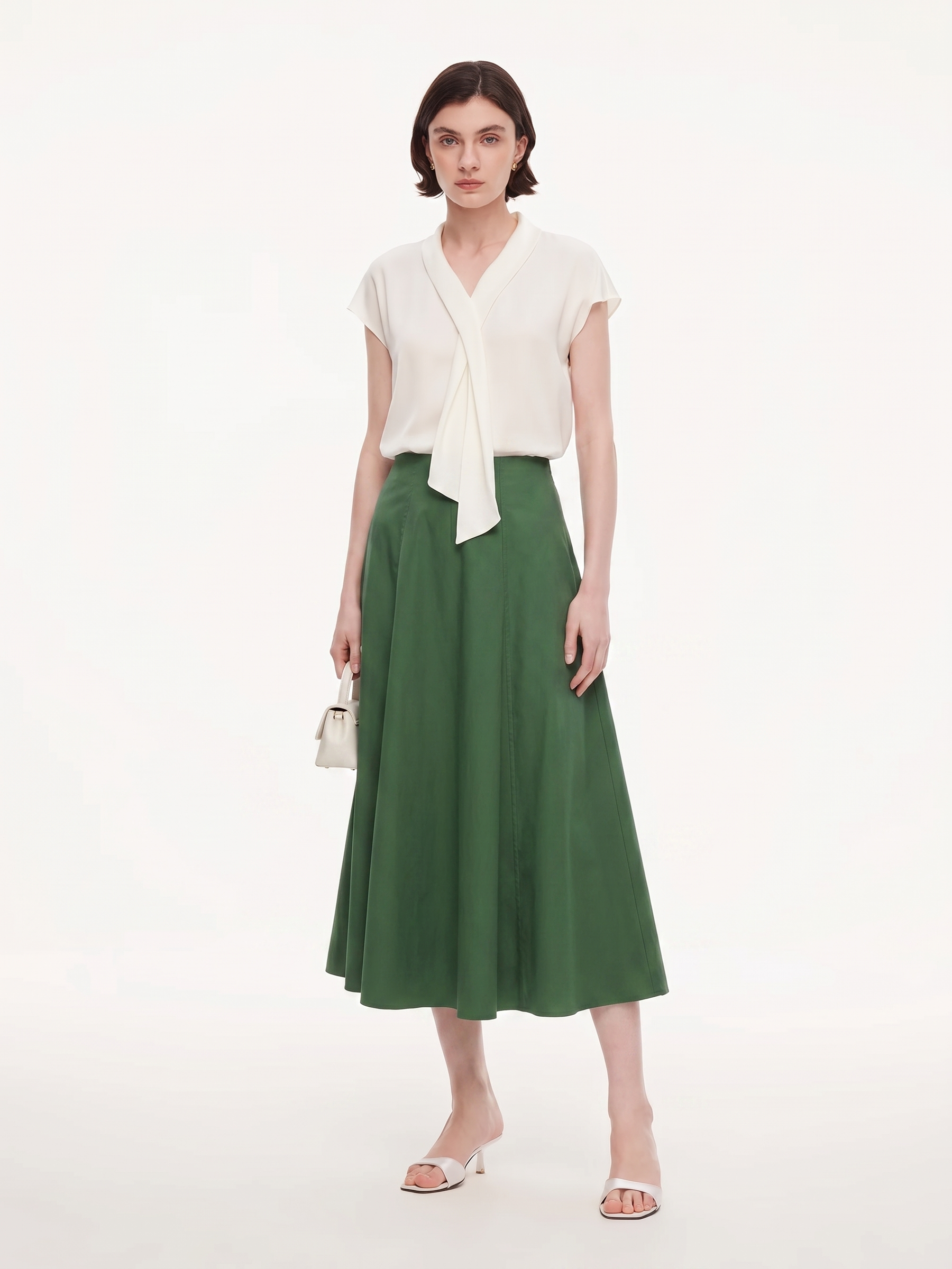 Cotton Blend A-Line Women Skirt GOELIA