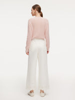 100% Cotton Denim Embroidered Women Wide Leg Jeans GOELIA