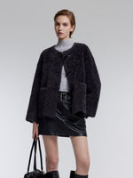 [Preview] 100% Wool Plush Shearling Toggle-Button Women Coat GOELIA