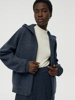 100% Brushed Wool Zip-Up Unisex Hoodie GOELIA