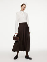[Preview] A-Line Side Slit Women Pleated Skirt GOELIA
