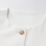 White Acetate Blazer And Shorts Two-Piece Suit GOELIA