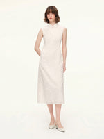 Lace Sequins Adjustable Drawstring Waist Women Qipao Midi Dress GOELIA