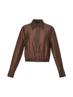 Tencel Blend Women Sheer Cropped Jacket GOELIA