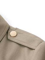 Worsted Woolen Women Trench Coat With Belt GOELIA