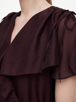 Ruffled Sleeve Women Wrap Maxi Dress GOELIA