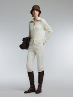 [Preview] Wool Yak Blend Cable Knit Women Two-Way Zip Cardigan GOELIA