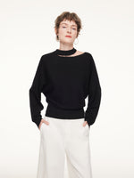 100% Wool Cut Out Women Sweater GOELIA