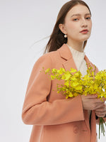100% Wool Double-Faced Back Slit Women Overcoat GOELIA