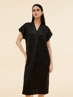 19MM Xiang Yun Silk V-Neck Women Midi Dress GOELIA
