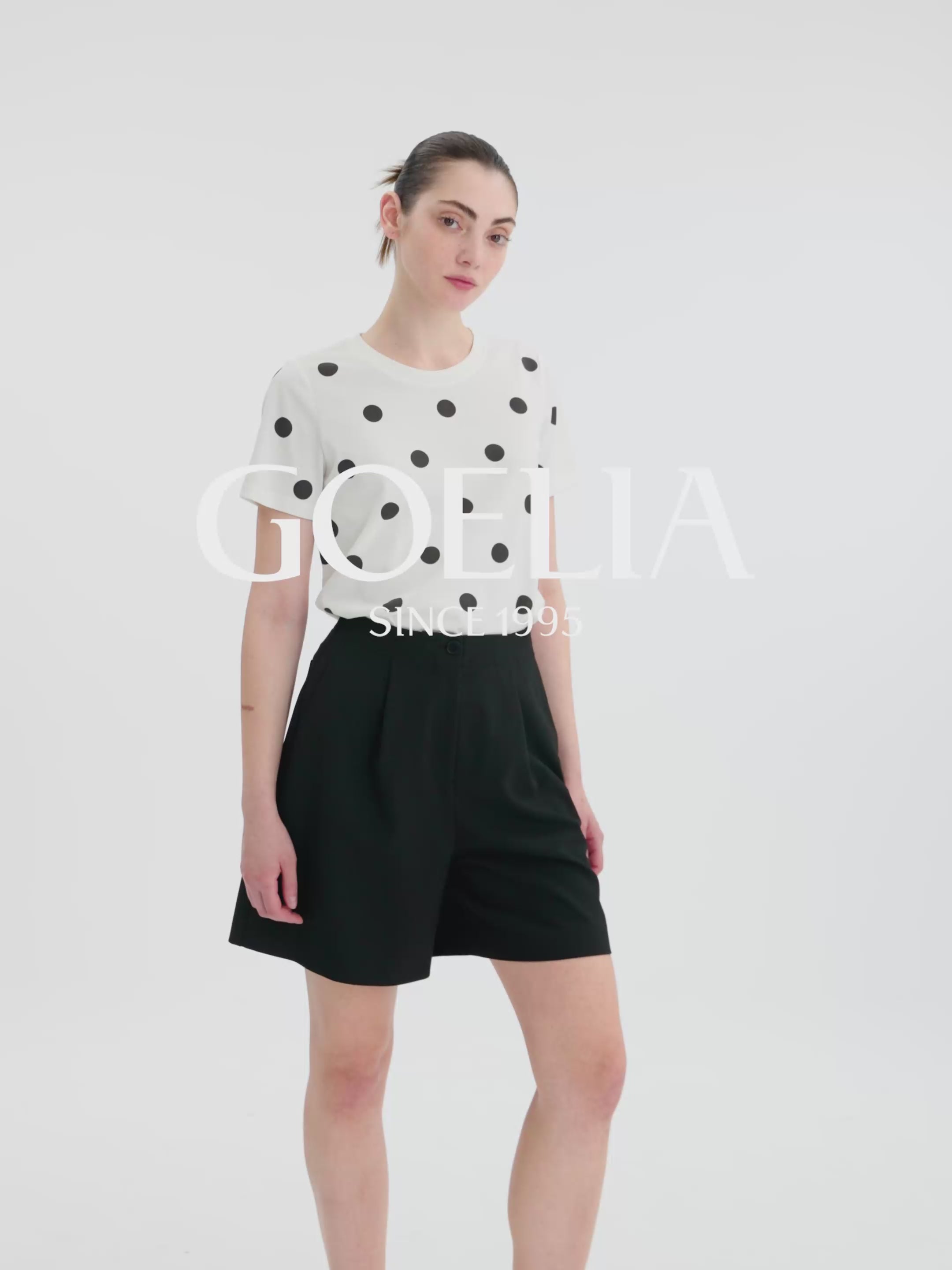 Polka Dots Printed Round Neck Women T-Shirt