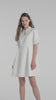 White Cheongsam Qipao Jacquard Puff Sleeve Midi Dress