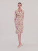 19 Momme Mulberry Silk Floral Printed Women Midi Dress With Belt
