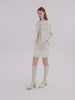 White A-Line Tweed Mini Skirt