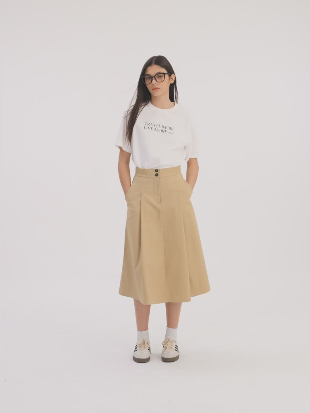Pleated A-Line Women Half Skirt