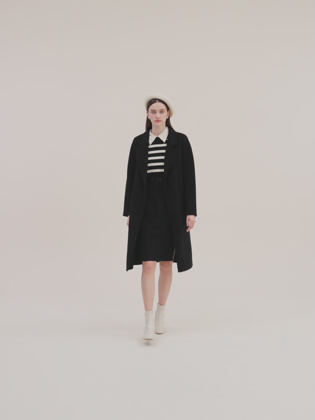 Pure Double-Faced Wool Notched Lapel Women Coat