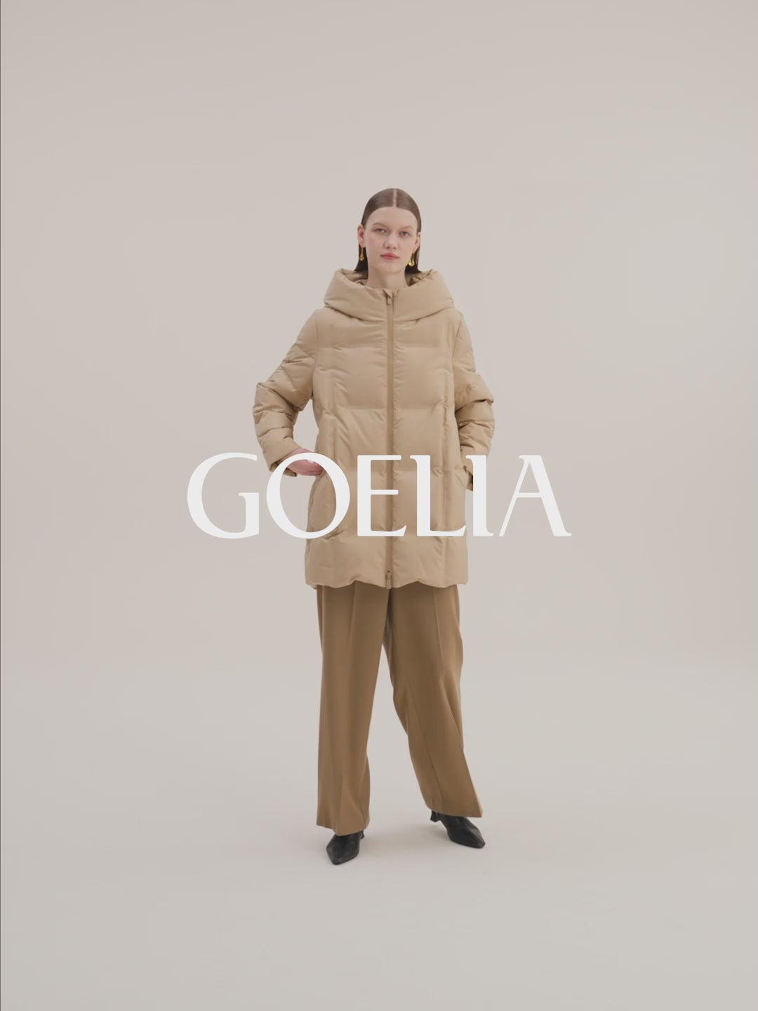 Cocoon Shape Oversized Mid-Length Goose Down Garment