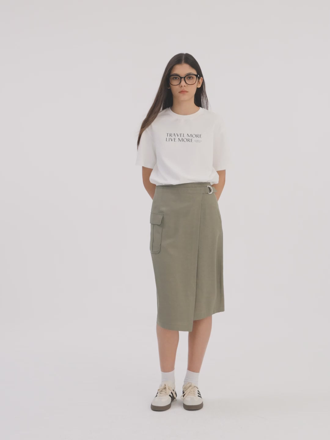 Damen-T-Shirt mit schickem Buchstaben-Print aus reiner Baumwolle