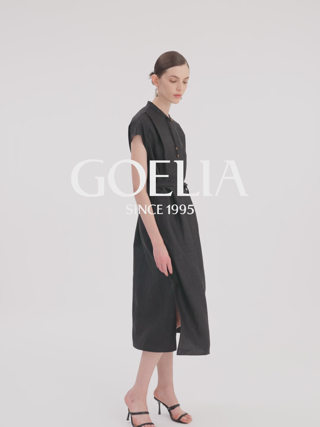 GOELIA】シルクスリットチャイナドレス