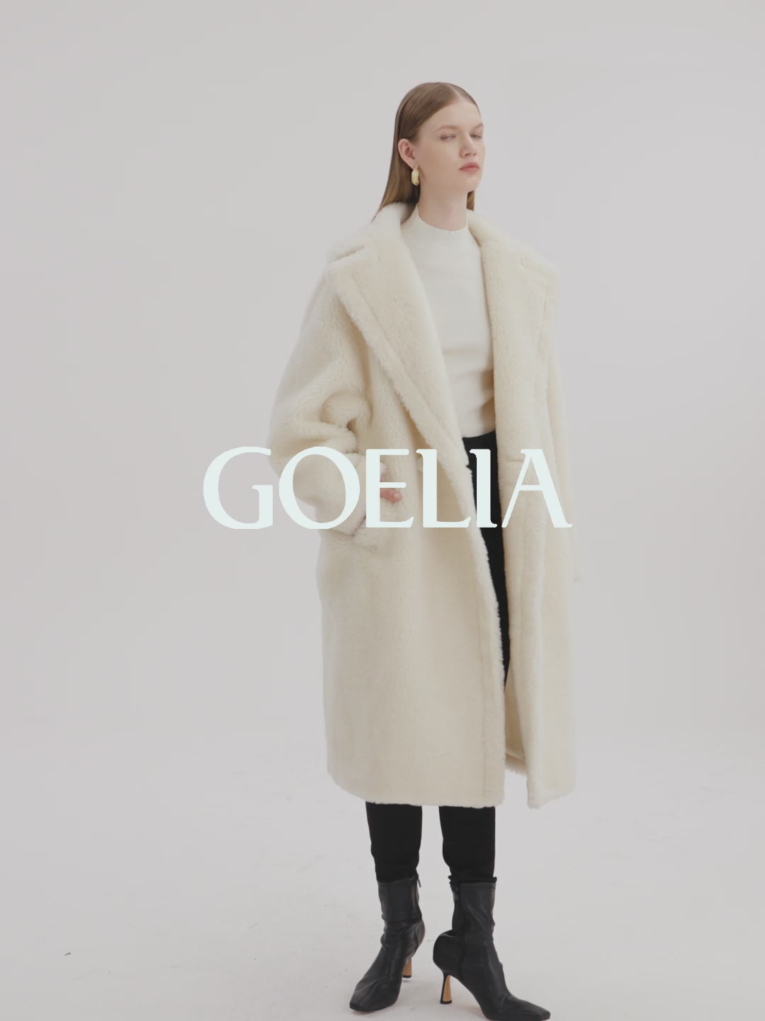 Teddy Lamb Wool Lapel Oversized Coat