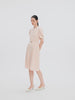 22 Momme Mulberry Silk Women Midi Dress With Leather Belt