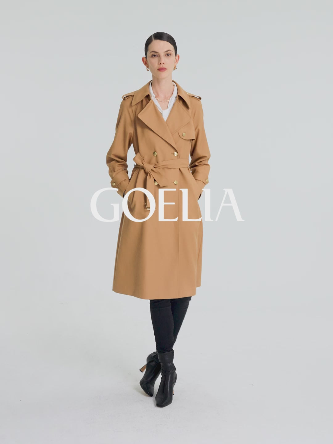 Worsted Wool Women Trench Coat
