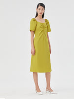 Cotton Gathered Pleated Dress GOELIA
